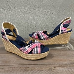 “RARE”Tommy Hilfiger TW Palm Wedge Sandals Sz 7.5M